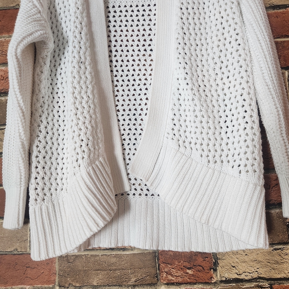 Express X Olivia Culpo White Chunky Open Knit Cardigan Size XS - Picture 6 of 14